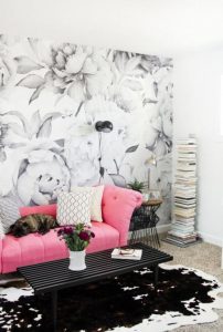 Black and White Flower Mural 10 Black and White Flower Mural 10