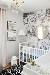 Black and White Flower Mural Idea 7 Black and White Flower Mural Idea 7
