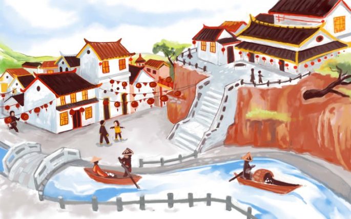 restaurant illustration for Grandma's Suki option 2 restaurant illustration