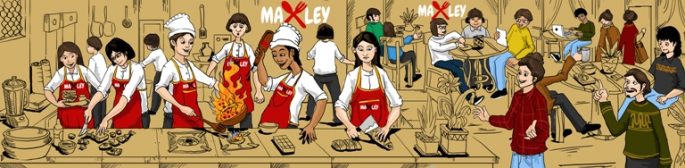 restaurant maxley illustration mural restaurant illustration