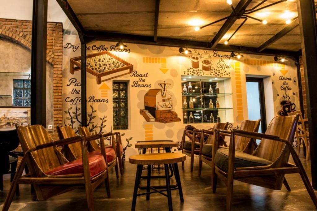 Dekorasi Cafe Bergaya Vintage Industrial Ngopi Asyik 