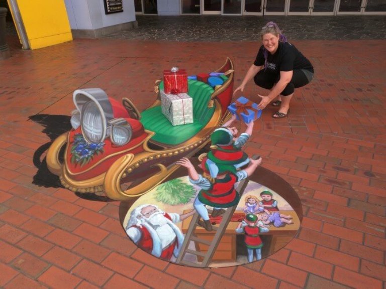 3d trick art santa claus 3d trick art santa claus