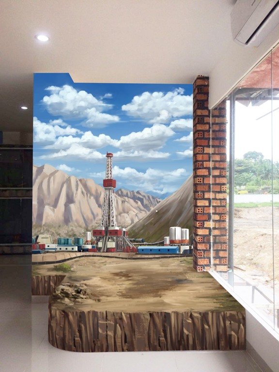 ilustrasi mural 3d