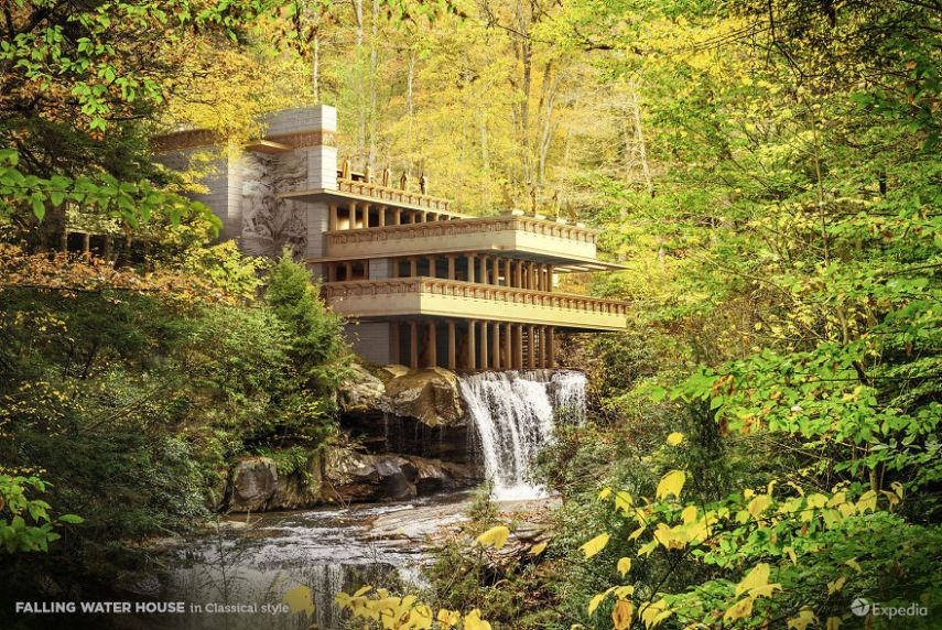bangunan keren fallingwater
