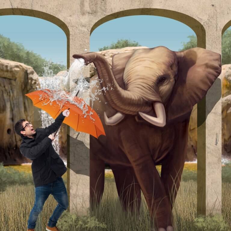3D Trick Art Gajah
